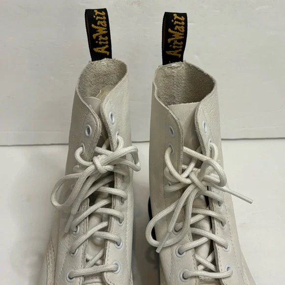 Dr. Martens White Virginia Leather 1460 Pascal Lace Up Combat Boots 8 - Picture 4 of 11